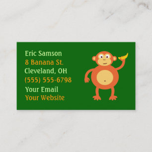 Orange Monkey Business Cards Visitenkarte