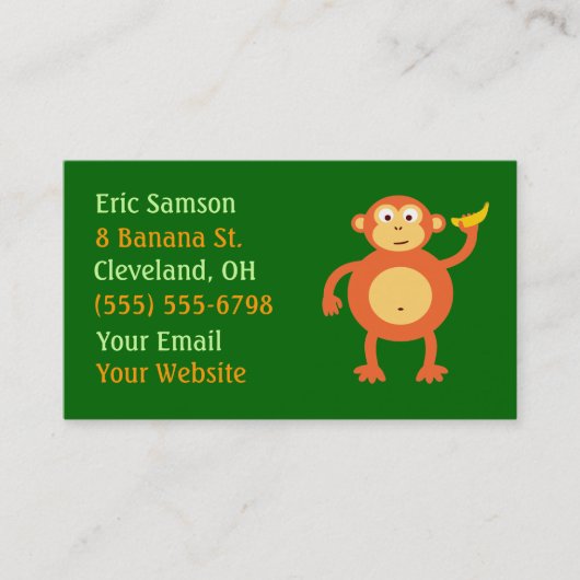 Orange Monkey Business Cards Visitenkarte (Vorderseite)