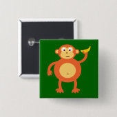 Orange Monkey Button (Vorne & Hinten)