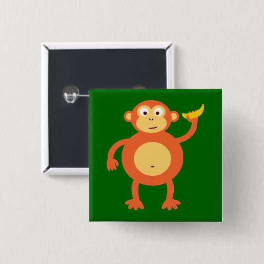 Orange Monkey Button (Vorne & Hinten)