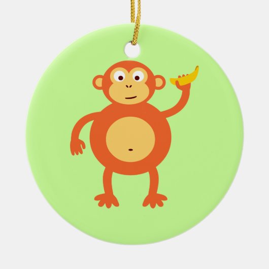 Orange Monkey Keramikornament (Vorne)