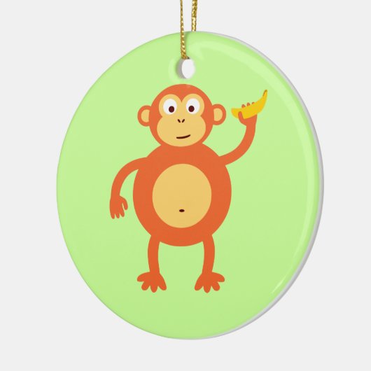 Orange Monkey Keramikornament (Links)
