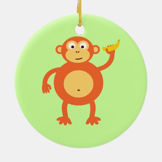 Orange Monkey Keramikornament (Hinten)