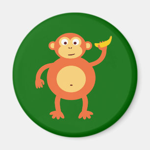 Orange Monkey Magnet