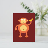 Orange Monkey Postkarte (Stehend Vorderseite)