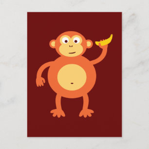 Orange Monkey Postkarte