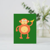 Orange Monkey Postkarte (Stehend Vorderseite)