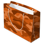 Orange-Monocolor-Camouflage Große Geschenktüte (Rückseite Schrägansicht)
