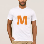 Orange Monogram Eigenname Ersetzen Text T-Shirt (Vorderseite)