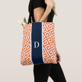 Orange Monogram, griechischer Totbeutel Tasche (Von Nahem)