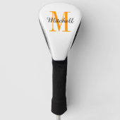 Orange Monogram Initial and Name Personalisiert Golf Headcover (Vorderseite)