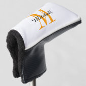 Orange Monogram Initial and Name Personalisiert Golf Headcover (3/4 Vorderseite)
