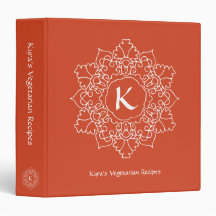 Orange Monogram Modern Mandala Custom Recia