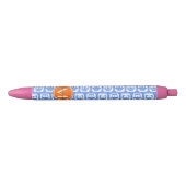 Orange Monogram Personalisiert Name Blue Owls Kugelschreiber (Vorderseite)