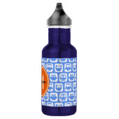Orange Monogram Personalisiert Name Blue Owls Trinkflasche (Rechts)