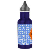 Orange Monogram Personalisiert Name Blue Owls Trinkflasche (Links)