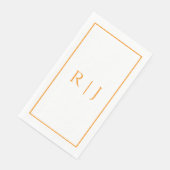 Orange Monogram Spring Summer Elegant Wedding Serviette (Ecke)