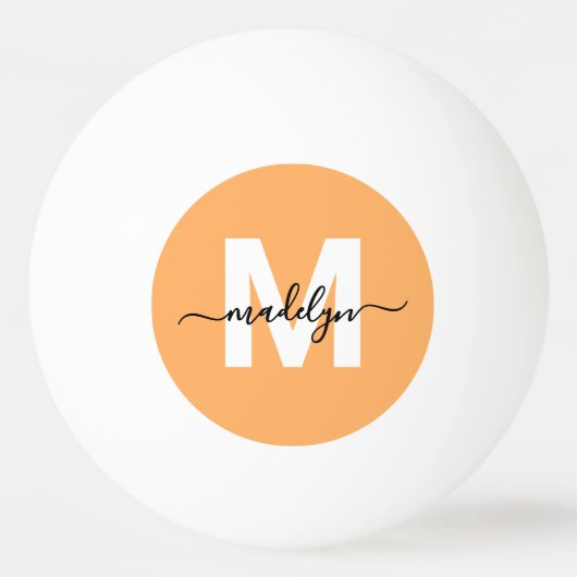 Orange Monogram Tischtennisball (Rückseite)