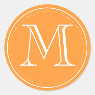 Orange Monogram Umschlag Aufkleber von Origami Pri