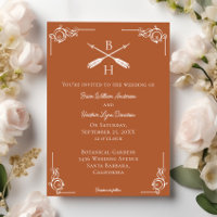 Orange Monogram und Arrows Wedding