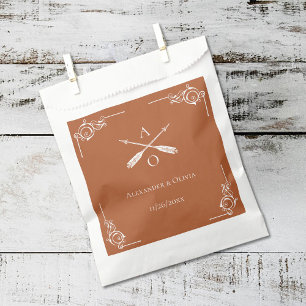 Orange Monogram und Arrows Wedding Geschenktütchen