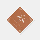 Orange Monogram und Arrows Wedding Serviette (Ecke)