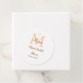 Orange Monogramm Brautparty geben den Namen modern Geschenkanhänger (Beispiel)