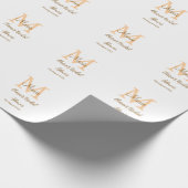 Orange Monogramm Brautparty geben den Namen modern Geschenkpapier (Ecke)