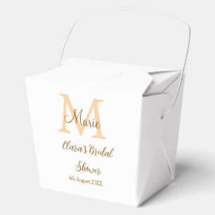 Orange Monogramm Brautparty geben den Namen modern Geschenkschachtel