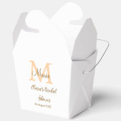 Orange Monogramm Brautparty geben den Namen modern Geschenkschachtel (Offen)