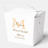 Orange Monogramm Brautparty geben den Namen modern Geschenkschachtel (Rückseite)