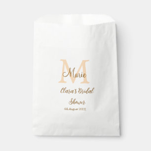 Orange Monogramm Brautparty geben den Namen modern Geschenktütchen