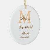 Orange Monogramm Brautparty geben den Namen modern Keramik Ornament (Rechts)