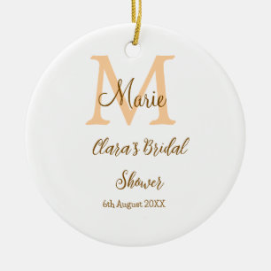 Orange Monogramm Brautparty geben den Namen modern Keramik Ornament