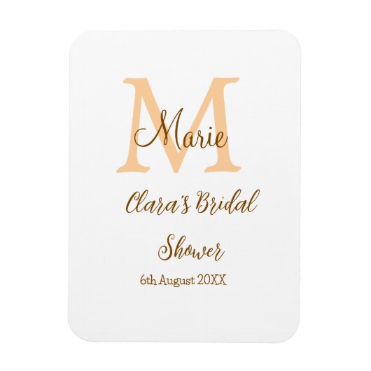 Orange Monogramm Brautparty geben den Namen modern Magnet (Vertikal)