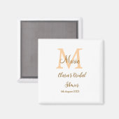 Orange Monogramm Brautparty geben den Namen modern Magnet (Vorderseite/Rückseite)
