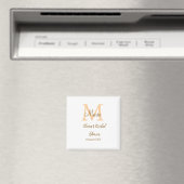Orange Monogramm Brautparty geben den Namen modern Magnet (In Situ (Geschirrspüler))