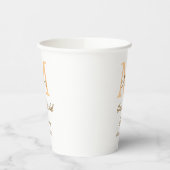 Orange Monogramm Brautparty geben den Namen modern Pappbecher (Links)
