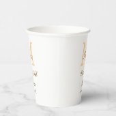 Orange Monogramm Brautparty geben den Namen modern Pappbecher (Rechts)