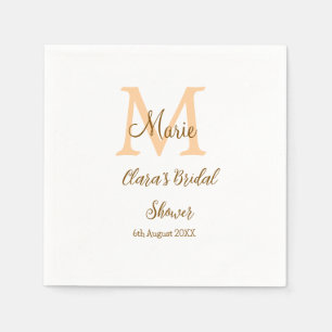 Orange Monogramm Brautparty geben den Namen modern Serviette