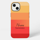 Orange-Monogramm des horizontalen Streifen iPhone Hülle (Rückseite)
