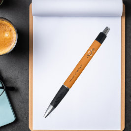 Orange Monogramm-Namensschild Kugelschreiber