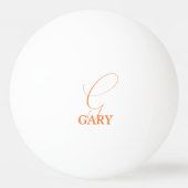 Orange Monogrammiert Tischtennisball (Rückseite)
