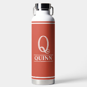 Orange monogrammiert trinkflasche