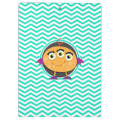 Orange Monster; Aqua Green Zickzack Klemmbrett (Rückseite)