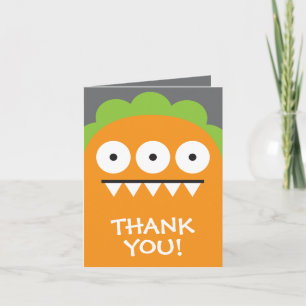 Orange Monster danken Ihnen Dankeskarte