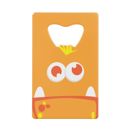 Orange Monster Face Credit Card Flasche Opener Geldbeutel Flaschenöffner (Vorderseite)
