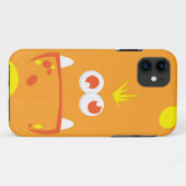 Orange Monster Face iPhone Case (Rückseite (Horizontal))