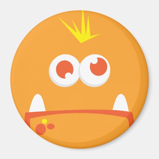 Orange Monster Face Magnet (Vorne)