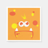Orange Monster Face Napkins Serviette (Vorderseite)